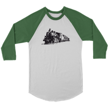 Load image into Gallery viewer, Locomotive Sketch Perspective - 3/4 Raglan Sleeve Unisex Shirt, Multiple Colors, Shipping Included