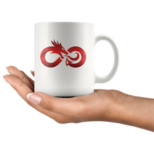 Load image into Gallery viewer, Red Dragon Infinity, 11oz & 15oz White Ceramic Mug Options, Free Shipping