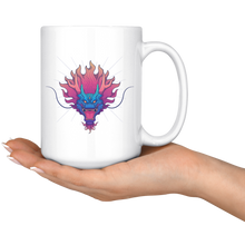 Load image into Gallery viewer, Dragon Head Mug Inspired By Tattoo, 11 and 15 oz White Ceramic Mug, Shipping Included