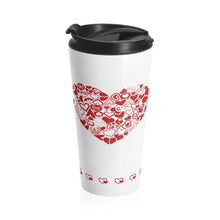 Load image into Gallery viewer, Travel Mug HEART OF HEARTS 15 oz Insulated Shipping Included