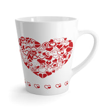 Load image into Gallery viewer, Latte Mug  Red HEART GRAPHIC 12 oz Shipping Included