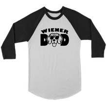 Load image into Gallery viewer, Wiener Dad 3/4 Raglan Sleeve Unisex Shirt, Multiple Colors - Free Shipping