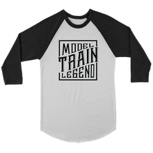 Load image into Gallery viewer, Model Train Legend - 3/4 Raglan Sleeve Unisex Shirt, Multiple Colors, Shipping Included