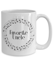 Load image into Gallery viewer, Favorite Uncle Music Wreath Mug 11oz/15oz Shipping Included