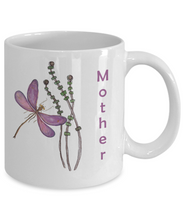 Load image into Gallery viewer, Mother Dragonfly Mug, 11 oz Ceramic - Shipping Included