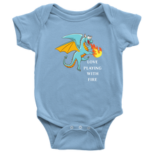 Load image into Gallery viewer, Blue Dragon Love Playing With Fire Short Sleeved Baby Bodysuit, Multi Colors, Free Shipping
