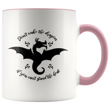 Load image into Gallery viewer, Don't Wake the Dragon Color Accent 11oz Ceramic Mug, Multi Colors, Free Shipping