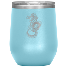 Load image into Gallery viewer, Chinese Art Dragon 12oz Insulated Wine Tumbler, Laser Etched, Multi Colors, Shipping Included