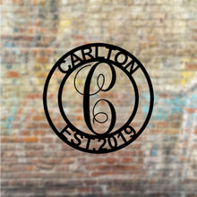 Load image into Gallery viewer, BREEZY Monogram and Custom Text Steel Sign, Multiple Colors and Sizes