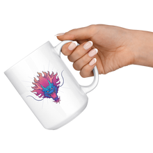 Load image into Gallery viewer, Dragon Head Mug Inspired By Tattoo, 11 and 15 oz White Ceramic Mug, Shipping Included