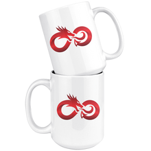 Load image into Gallery viewer, Red Dragon Infinity, 11oz & 15oz White Ceramic Mug Options, Free Shipping