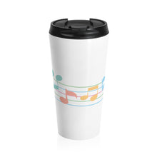 Load image into Gallery viewer, Flowing Pastel Musical Notes Stainless Steel Travel Mug 15 oz Shipping Included