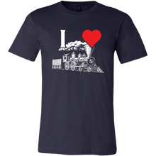 Load image into Gallery viewer, I Heart Trains Mens T Shirt, Multiple Colors, Extended Sizes, Shipping Included