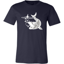 Load image into Gallery viewer, Biting Fish Graphic on Men's Unisex T-Shirt, Multi Colors, Extended Sizes, Shipping Included