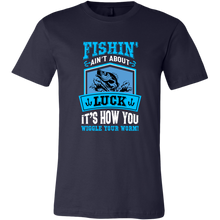 Load image into Gallery viewer, Fishin' Ain't About Luck Men's Unisex T-Shirt, Multi Colors, Extended Sizes, Shipping Included
