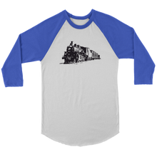 Load image into Gallery viewer, Locomotive Sketch Perspective - 3/4 Raglan Sleeve Unisex Shirt, Multiple Colors, Shipping Included