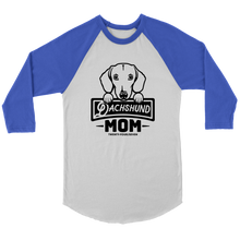 Load image into Gallery viewer, Dachshund Mom 3/4 Raglan Sleeve Unisex Shirt, Multiple Colors - Free Shipping