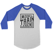 Load image into Gallery viewer, Model Train Legend - 3/4 Raglan Sleeve Unisex Shirt, Multiple Colors, Shipping Included