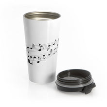 Load image into Gallery viewer, Flowing Musical Notes Stainless Steel 15 oz Travel Mug Music Unisex Shipping Included