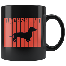 Load image into Gallery viewer, Retro Cool Dachshund Black Mug, 11 oz, Multiple Colors - Shipping Included