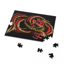 Load image into Gallery viewer, Red and Gold Dragon Puzzle (120, 252, 500-Piece)