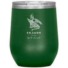 Load image into Gallery viewer, Dragon is My Spirit Animal 12 oz Insulated Wine Tumbler, Laser Etched, Multi-Colors, Shipping Included