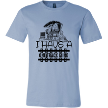 Load image into Gallery viewer, One Track Mind (Trains) - Unisex Mens T-Shirt, Multiple Colors, Extended Sizes, Shipping Included