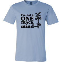 Load image into Gallery viewer, One Track Mind (Trains) - Unisex/Mens T-Shirt, Multiple Colors, Extended Sizes, Shipping Included