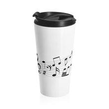 Load image into Gallery viewer, Flowing Musical Notes Stainless Steel 15 oz Travel Mug Music Unisex Shipping Included