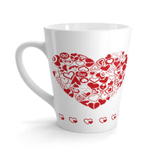 Load image into Gallery viewer, Latte Mug  Red HEART GRAPHIC 12 oz Shipping Included