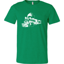 Load image into Gallery viewer, Distressed Steam Train Mens T-Shirt, Multiple Colors, Extended Sizes, Shipping Included
