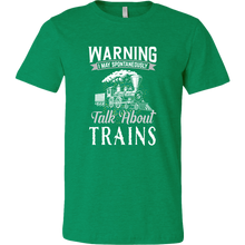 Load image into Gallery viewer, May Spontaneously Talk About Trains - Unisex Men's T-Shirt, Multiple Colors, Extended Sizes, Shipping Included