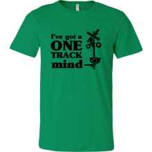 Load image into Gallery viewer, One Track Mind (Trains) - Unisex/Mens T-Shirt, Multiple Colors, Extended Sizes, Shipping Included
