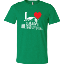 Load image into Gallery viewer, I Heart Trains Mens T Shirt, Multiple Colors, Extended Sizes, Shipping Included