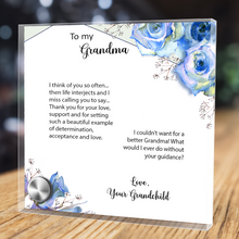 Load image into Gallery viewer, To My Grandma, Thank You - Glass Message Display and Choice of Gorgeous Pendant in Multi Styles - Shipping Included