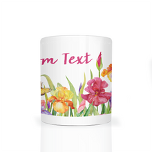 Load image into Gallery viewer, Iris Garden 11oz Ceramic Mug With Your Customized Text, Shipping Included