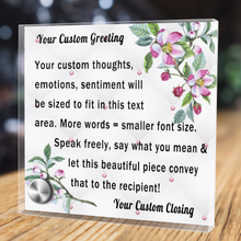 Load image into Gallery viewer, Personalize Your Thoughts & Emotions with Our Luxury Tufted Apple Blossom Gift Set: Glass Message Card and Stunning Piece of Jewelry - Shipping Included