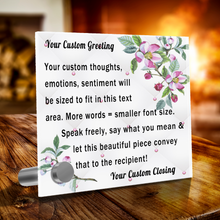 Load image into Gallery viewer, Personalize Your Thoughts & Emotions with Our Luxury Tufted Apple Blossom Gift Set: Glass Message Card and Stunning Piece of Jewelry - Shipping Included