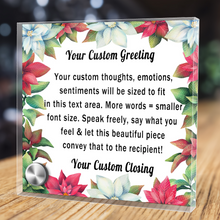 Load image into Gallery viewer, Personalize Your Thoughts & Emotions with Our Luxury Poinsettia Frame Gift Set: Glass Message Card and Stunning Pendant - Shipping Included