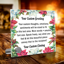 Load image into Gallery viewer, Personalize Your Thoughts & Emotions with Our Luxury Poinsettia Frame Gift Set: Glass Message Card and Stunning Pendant - Shipping Included