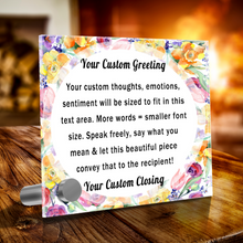 Load image into Gallery viewer, Personalize Your Thoughts & Emotions with Our Luxury Round Floral Frame Gift Set: Glass Message Card and Stunning Pendant - Shipping Included