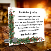 Load image into Gallery viewer, Personalize Your Thoughts & Emotions with Our Christmas Mistletoe Gift Set: Glass Message Card and Stunning Pendant - Shipping Included