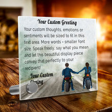 Load image into Gallery viewer, Personalize Your Thoughts & Emotions with Our Luxury Biker Couple Gift Set: Glass Message Card and Stunning Pendant - Shipping Included