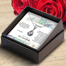 Load image into Gallery viewer, Grandma From Grandchild - I Couldn't Want For a Better Grandma, CZ Love Drop Necklace With Heartfelt Message, Shipping Included