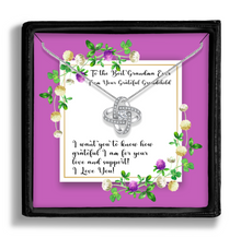 Load image into Gallery viewer, Grandma From Grandchild - Grateful for Love & Support  - Love Knot Pendant, Shipping Included