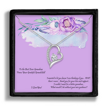 Load image into Gallery viewer, Grandma From Grandchild, Thankful for Love & Support Always Heart Pendant, Shipping Included