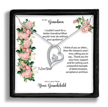 Load image into Gallery viewer, Grandma From Grandchild, Couldn't Want For a Better Grandma, Always Heart Pendant Necklace, Shipping Included