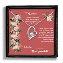 Load image into Gallery viewer, Grandma From Grandchild, Thankful for Love & Support Always Heart Pendant Necklace, Shipping Included