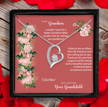 Load image into Gallery viewer, Grandma From Grandchild, Thankful for Love & Support Always Heart Pendant Necklace, Shipping Included