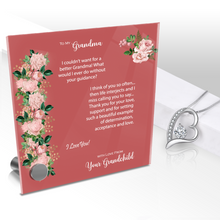 Load image into Gallery viewer, Glass Message Card and Pendant Necklace in Multi Styles, Grandma From Grandchild, Shipping Included